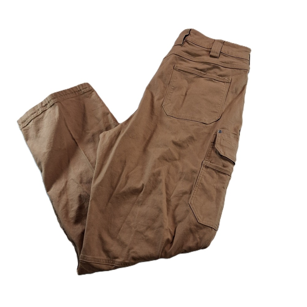 Duluth Trading Co Cargo Pants 40x32 Brown Flex Fire Hose Workwear Heavy Twill